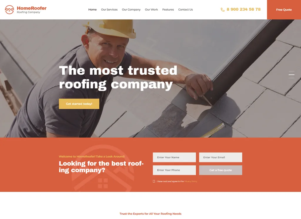 หน้าแรกRoofer | บริการ บริษัท มุงหลังคา & ก่อสร้าง WordPress Theme