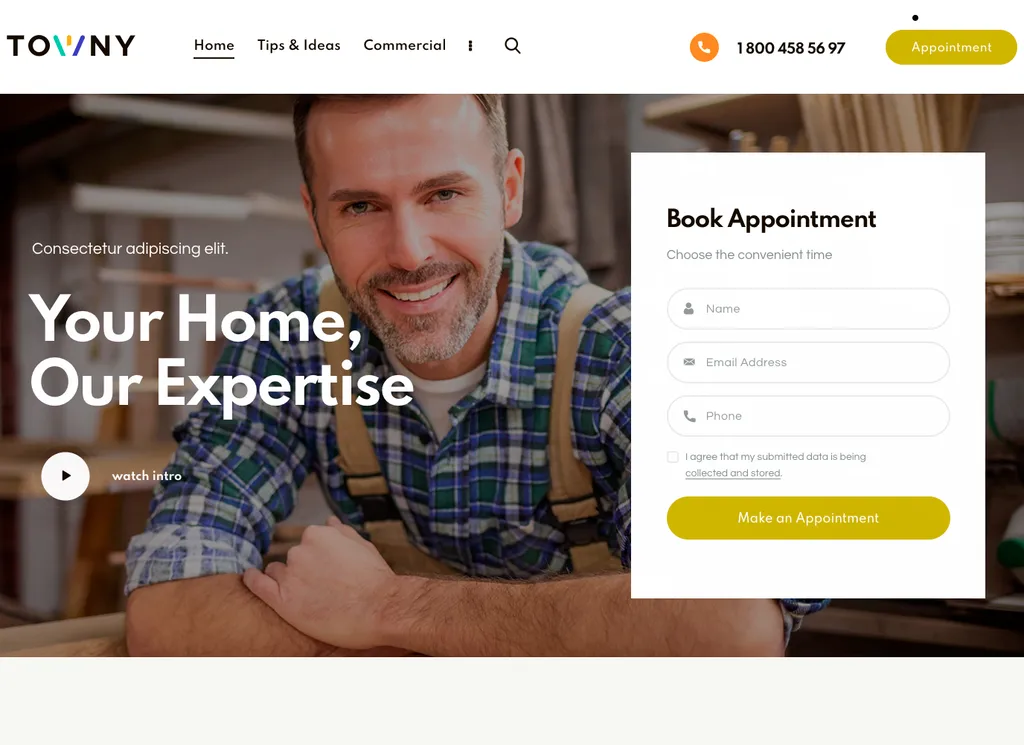 Towny | ธีม WordPress บริการกลางแจ้งและที่บ้าน