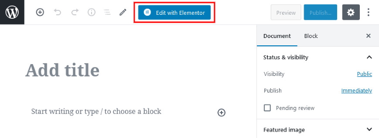 使用 Elementor 编辑