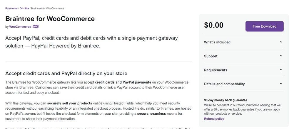 estensione woocommerce di braintree