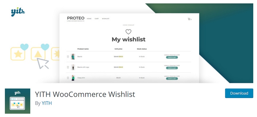 yith plugin per la lista dei desideri di woocommerce