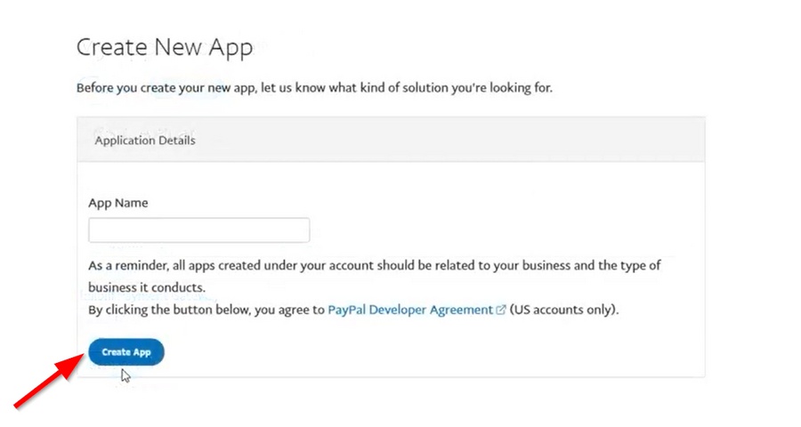 nome live paypal REST API app