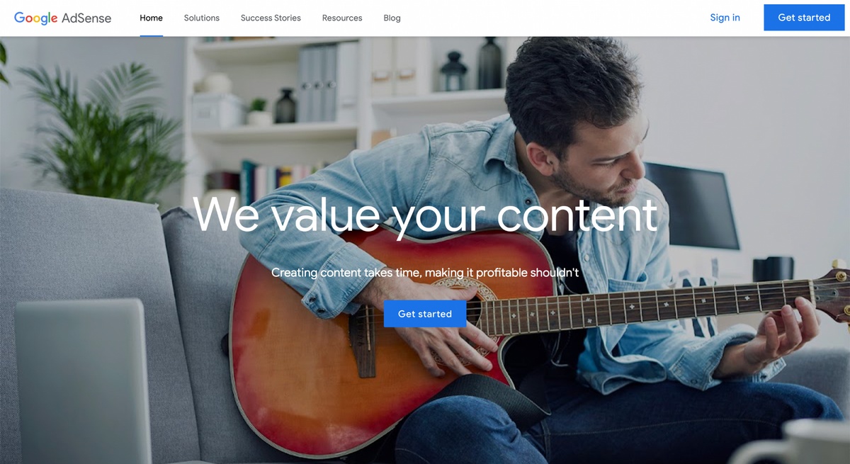 Pagina de pornire Google Adsense