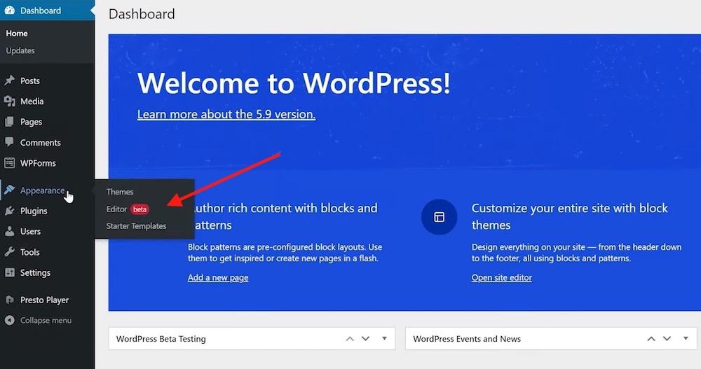 Editor di menu