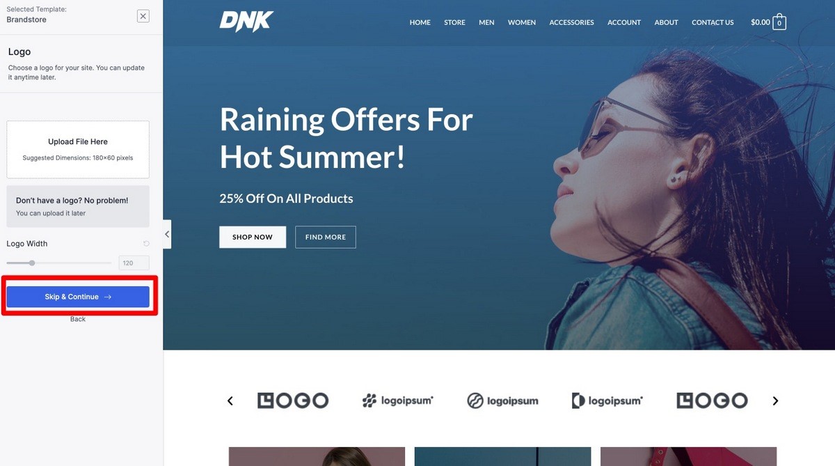 Tambahkan detail yang diperlukan untuk mengimpor template Astra