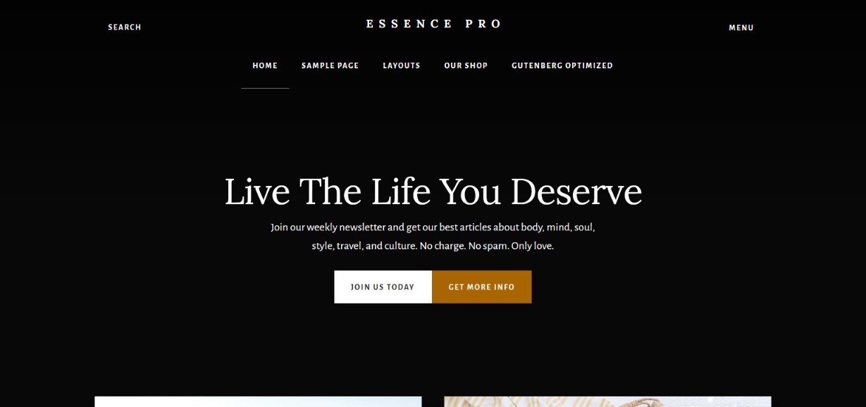 Studiopress Essence Pro tema pronto per gutenberg