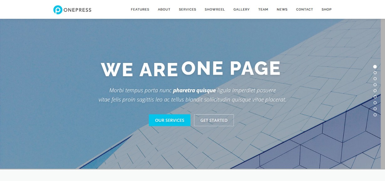 Tema pronto per Gutenberg gratuito di OnePress
