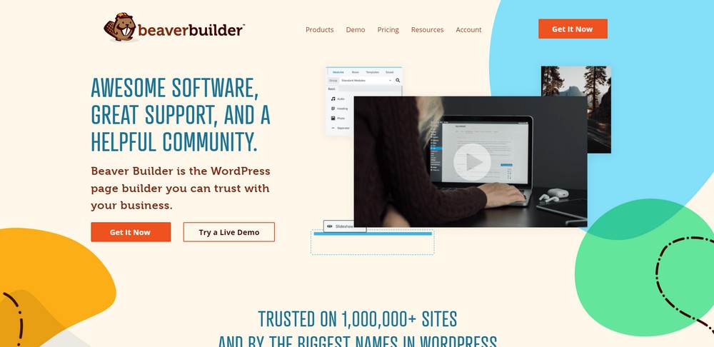 Pagina de pornire a Beaver Builder