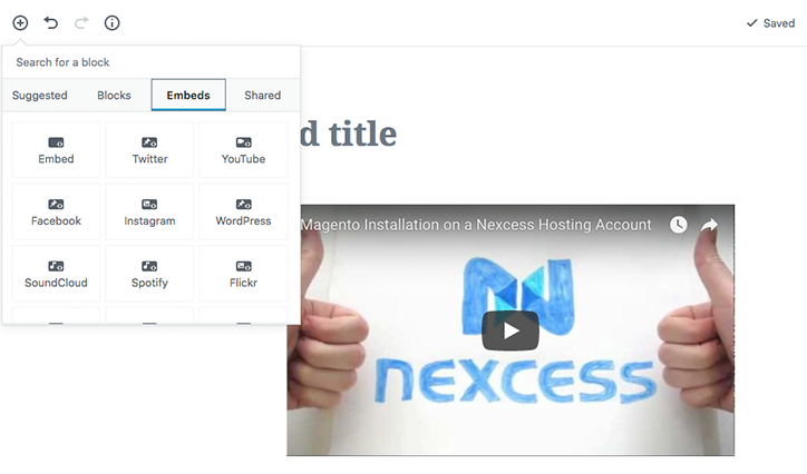 使用 WordPress Gutenberg 添加嵌入