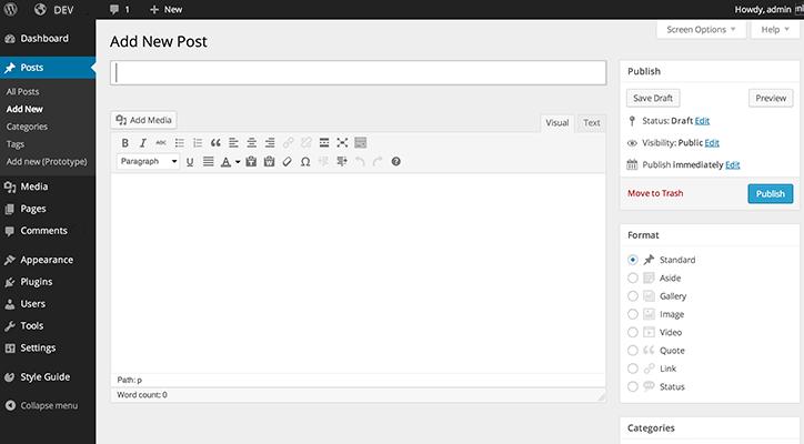 versi WordPress historis 3.8