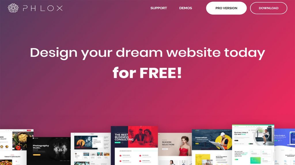 Imaginea site-ului cu tema Phlox
