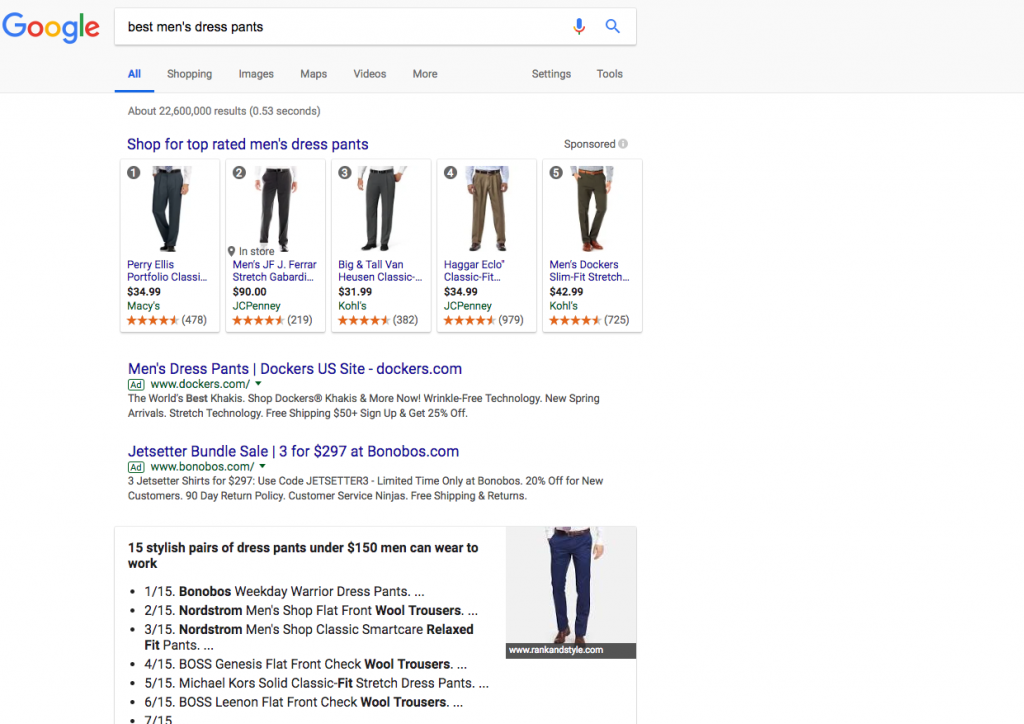 recherche de mots-clés pour le référencement du commerce électronique - meilleurs pantalons habillés pour hommes