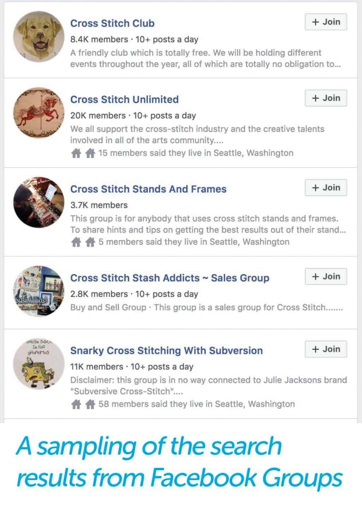 สุ่มตัวอย่างการค้นหาในกลุ่ม Facebook