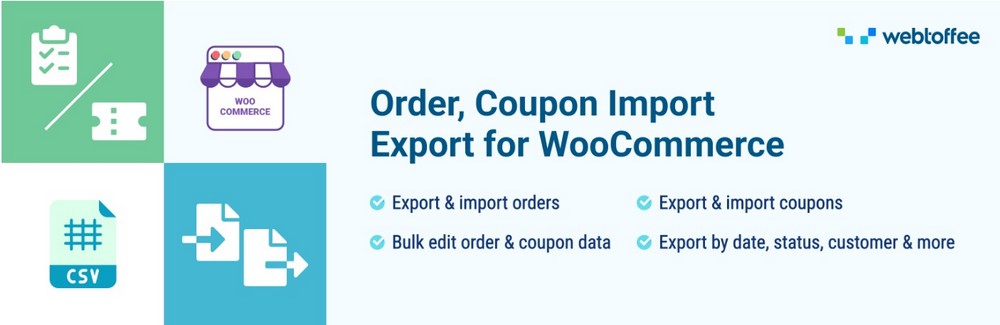 la exportación de pedidos y la importación de pedidos para el complemento WooCommerce