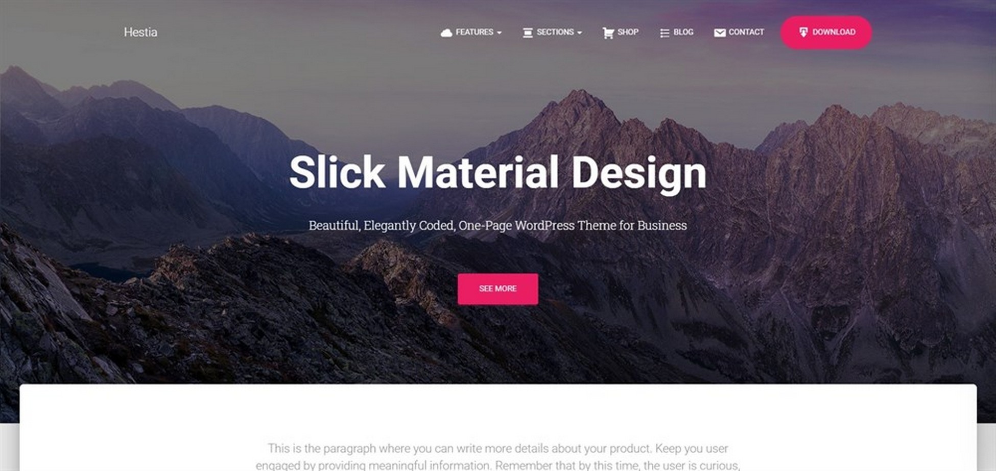 Tema WordPress Hestia