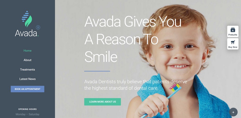 Demo situs web dokter Avada