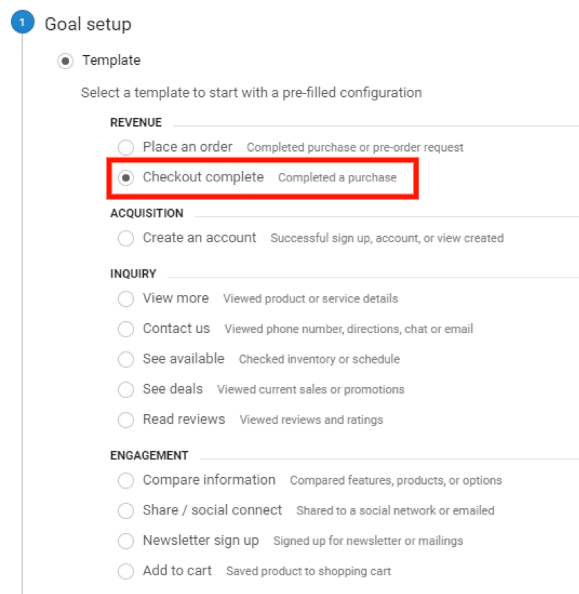 Configurați obiectivul pe baza unui șablon