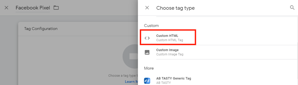 Piksel Facebook dengan pengelola tag