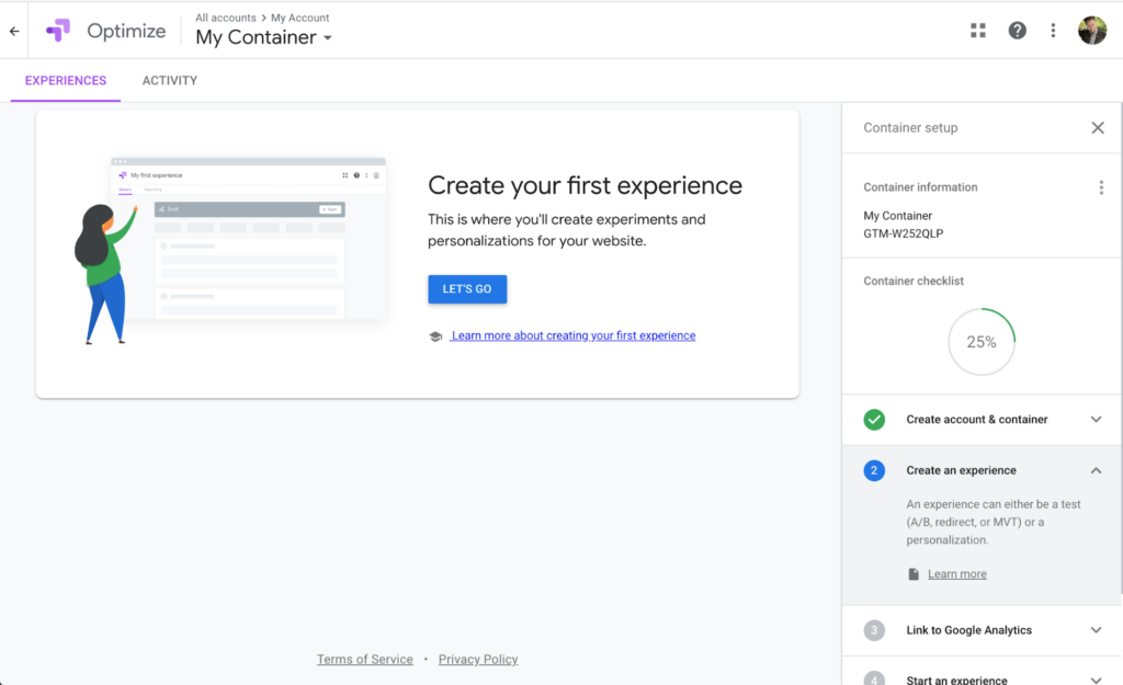 Google Optimize Buat Pengalaman Pertama