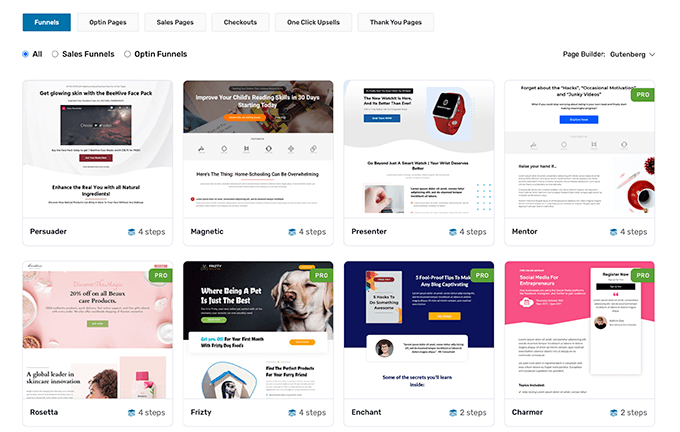 WooFunnels 템플릿 라이브러리 WooFunnels Template Library