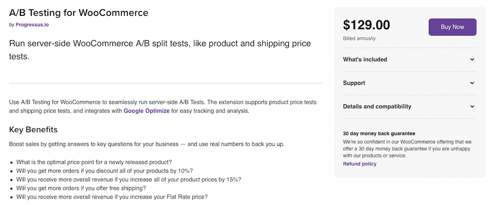 การทดสอบ A/B สำหรับส่วนขยาย WooCommerce