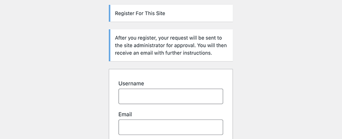 Formulário de cadastro de novo usuário New user registration form