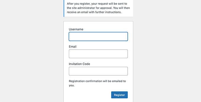 Registre-se com o código de convite Register with invitation code