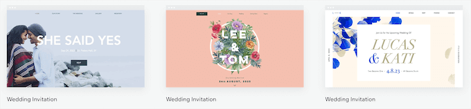 Modelos de casamento Wix Wix wedding templates