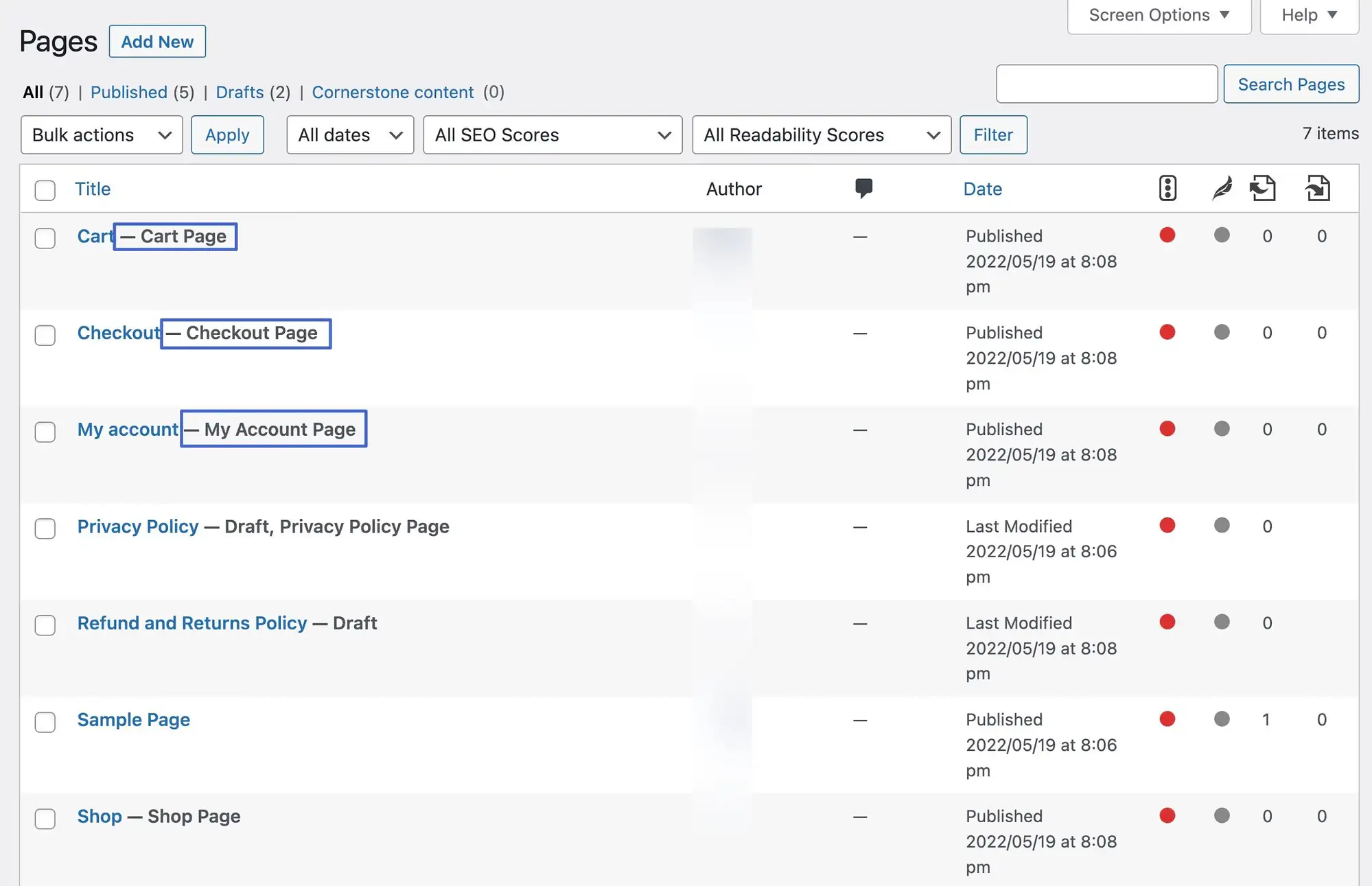صفحات woocommerce المعدة مسبقًا