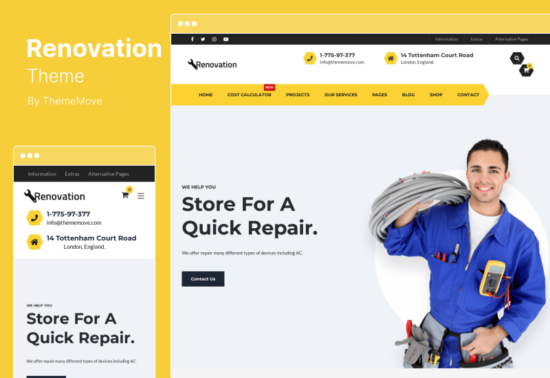 装修主题 - 维修服务,家庭维护 Elementor WordPress 主题