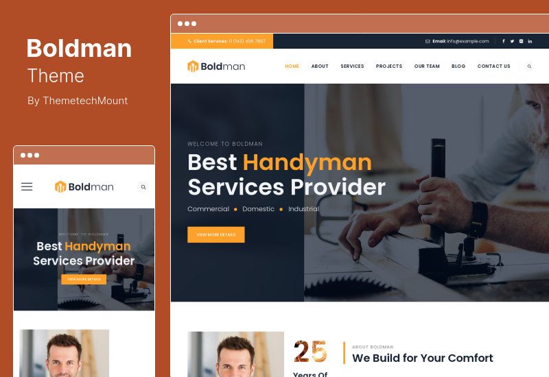 Boldman Theme - Handyman Renovation Services WordPress 主题