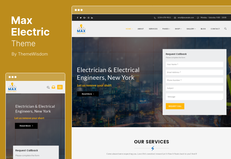Max Electric 主题 - 电工 WordPress 主题