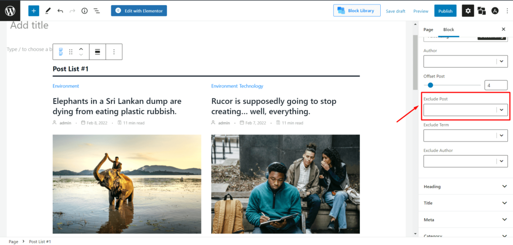 WordPress: mostra i post di una categoria specifica a pagina 7 Exclude Post