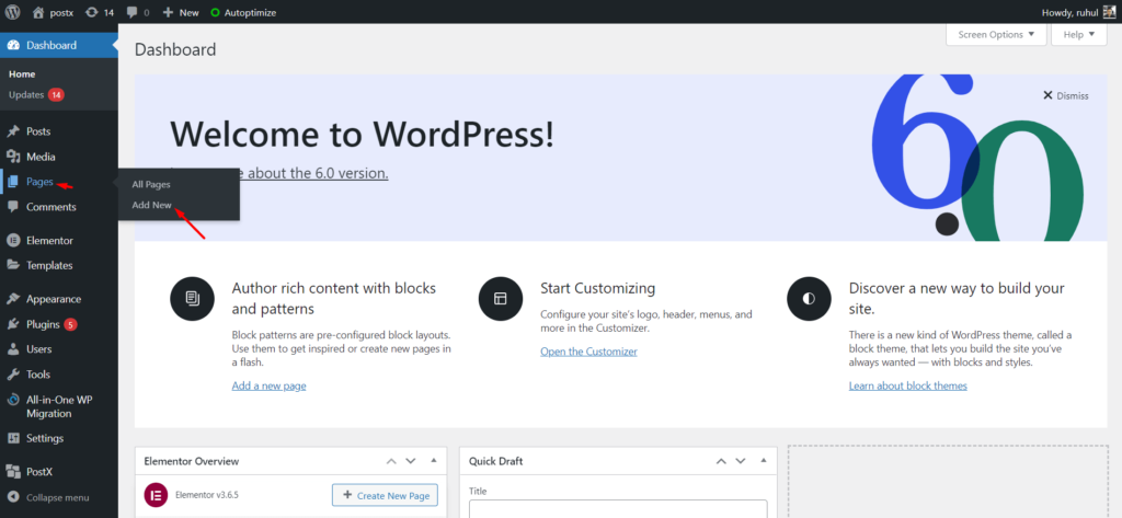 WordPress: mostra i post di una categoria specifica a pagina 2 Add New Page