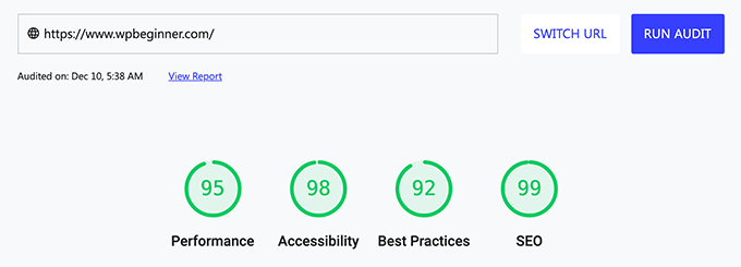 WPBeginner Google Seitengeschwindigkeitstestergebnisse WPBeginner Google Page Speed Test Results