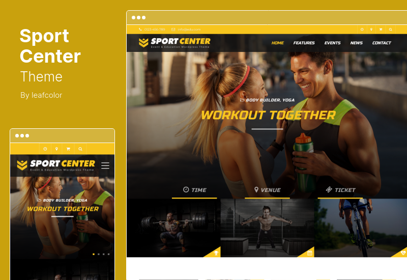 ธีมศูนย์กีฬา - ธีม WordPress กิจกรรมและการศึกษาอเนกประสงค์