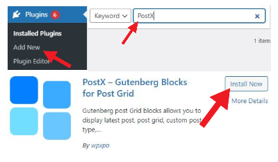 WordPressでスティッキーな投稿を簡単に作成する方法5 Install PostX