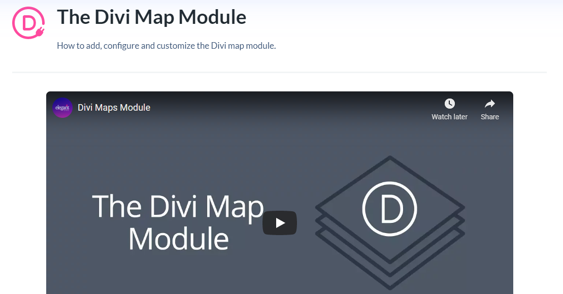 Divi Map 模块页面