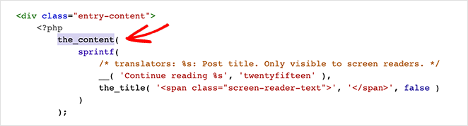 edit-WordPress-шаблон контента - SeedProd find the content php code
