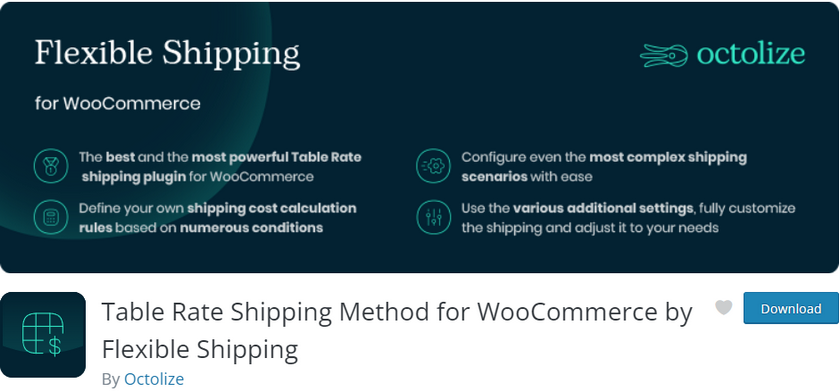 i migliori plugin di spedizione per woocommerce - spedizione a tariffa tabella