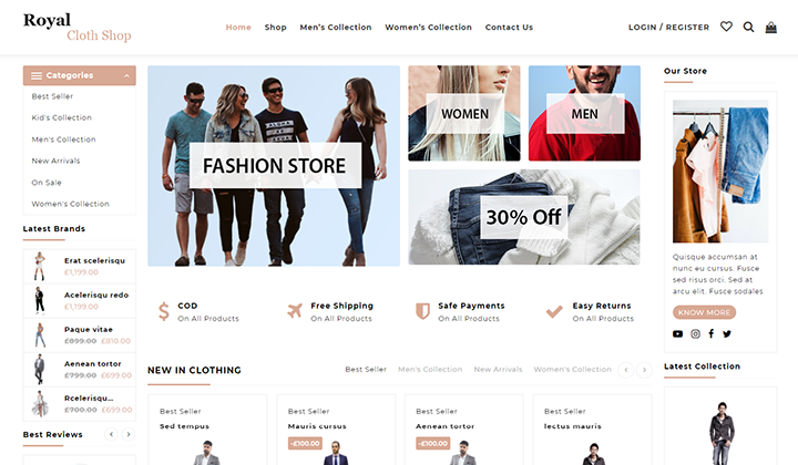 negozio di boutique wordpress