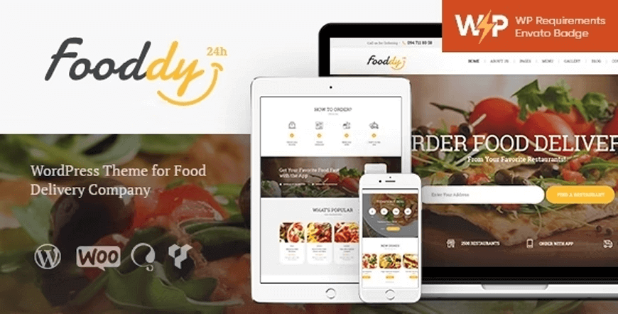 Fooddy - tema wordpress per la consegna di cibo