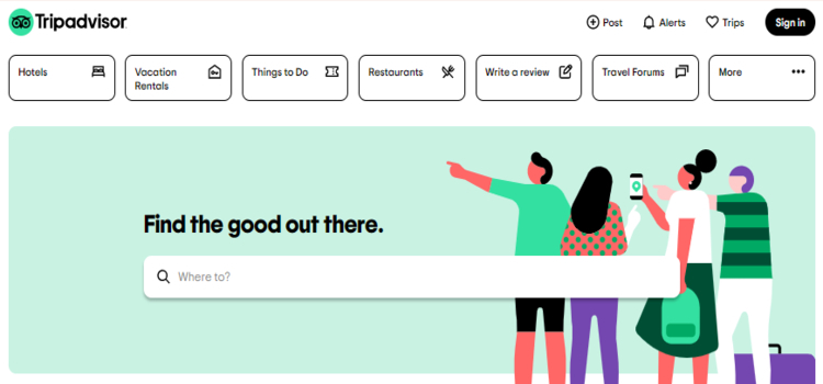 Tripadvisor-Startseite.