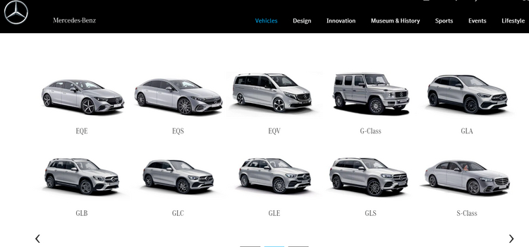 Mercedes-Benz Produktkatalog.
