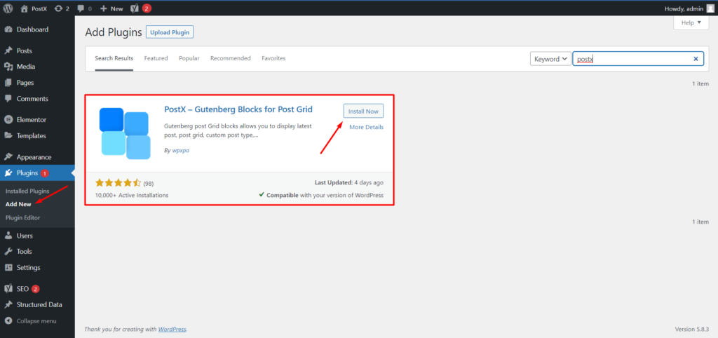 Cara Menambahkan Tombol Muat Lebih Banyak untuk Posting WordPress Menggunakan PostX 2 Install PostX