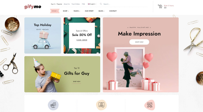 あなたがチェックアウトする必要がある5+最高のギフトショップWordPressテーマ5 Gifymo WordPress Theme