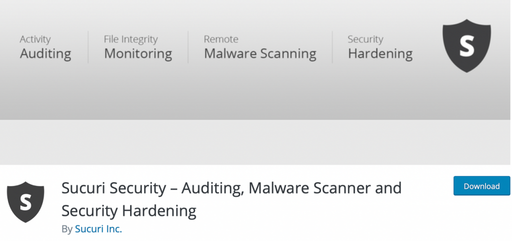Plugin Sucuri Security WprdPress Banner for the Sucuri Security "Auditing, Malware Scanner and Security Hardening" plugin