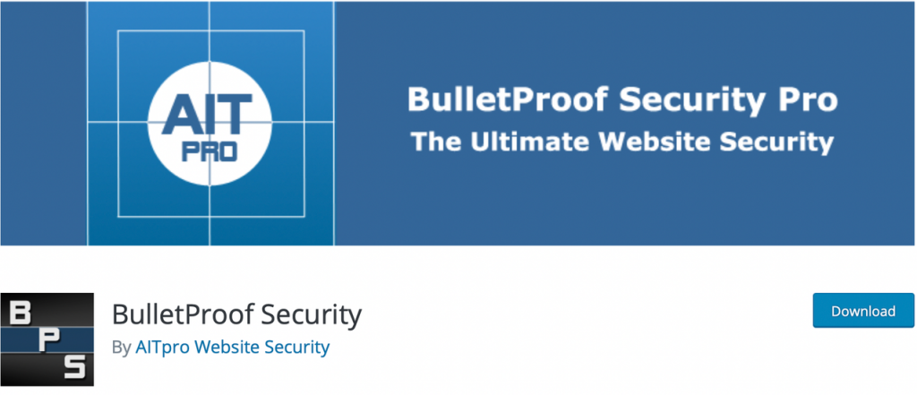 Plugin di sicurezza per WordPress BulletProof Security Pro The official banner image for "BulletProof Security Pro" plugin, with it's branding.