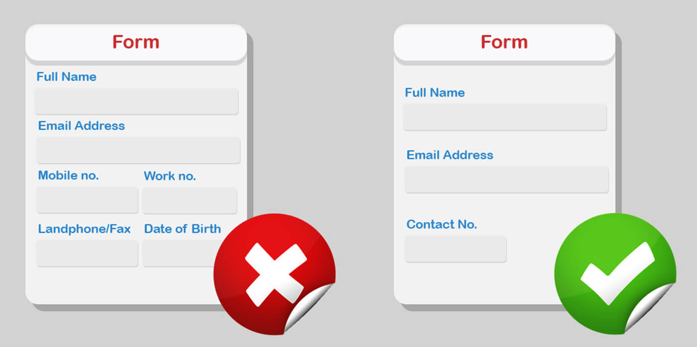 menata formulir WordPress - hindari bidang yang berlebihan