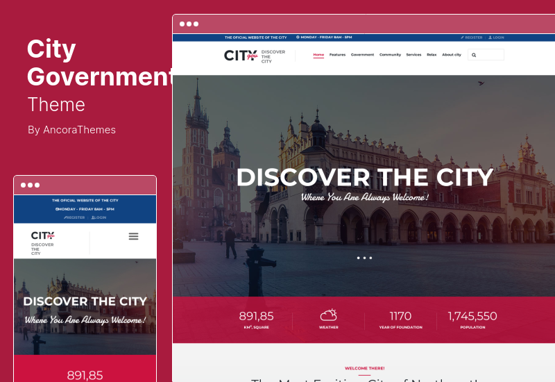 City Government Theme - Городское правительство и муниципальный портал Политическая тема WordPress